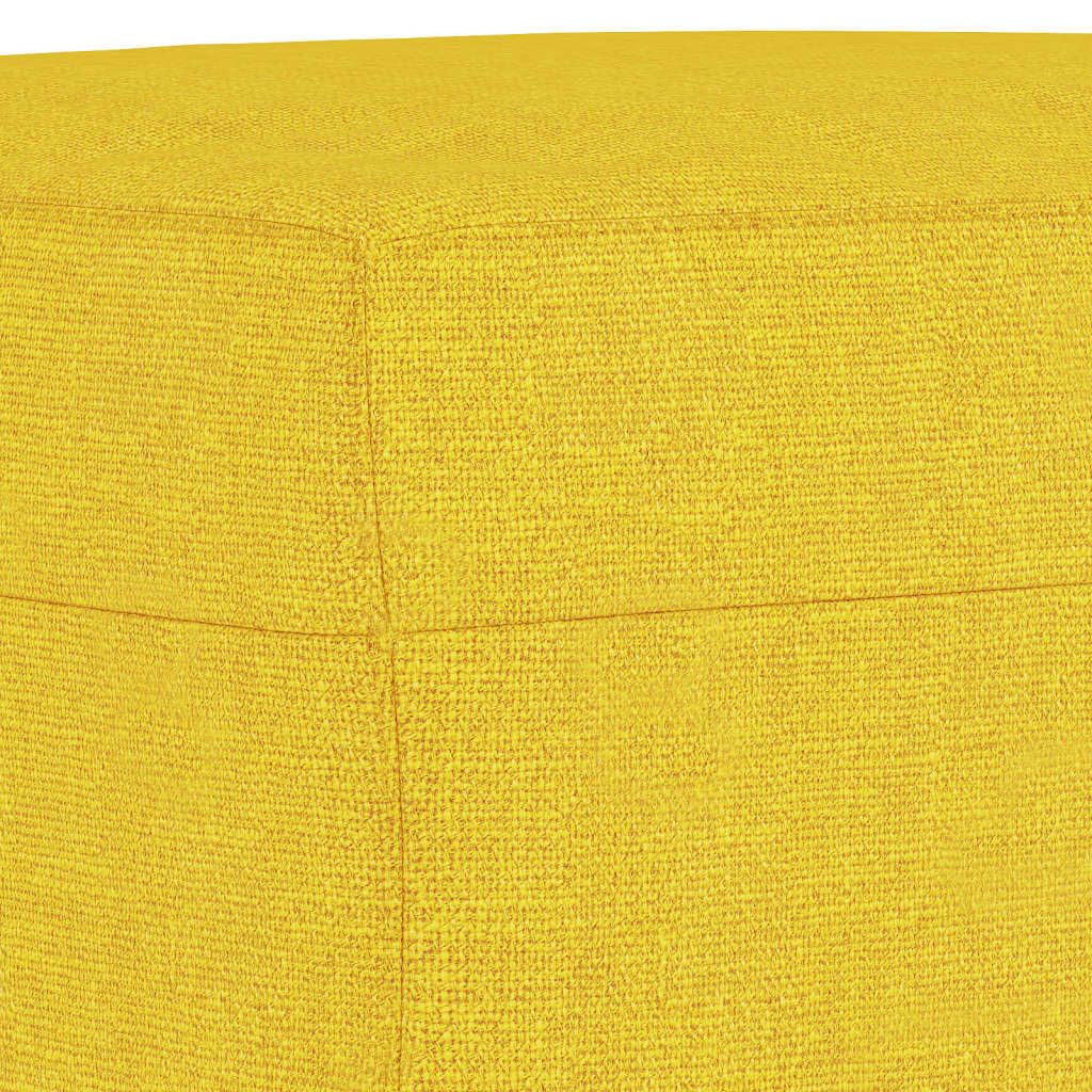 Générique Fußhocker, hellgelb, 60 x 50 x 41 cm, aus atmungsaktivem Stoff, bequemer und stabiler Sitzsack für Sofa oder Liegestuhl, Rahmen aus robustem Sperrholz, Sitzerhöhung