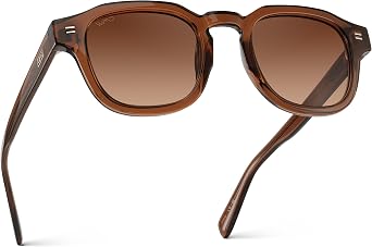 WearMe Pro WMP Eyewear Mens Square Polarized Sunglasses Thick Acetate Frame, Bold Geometric Shape, Retro 60s Design