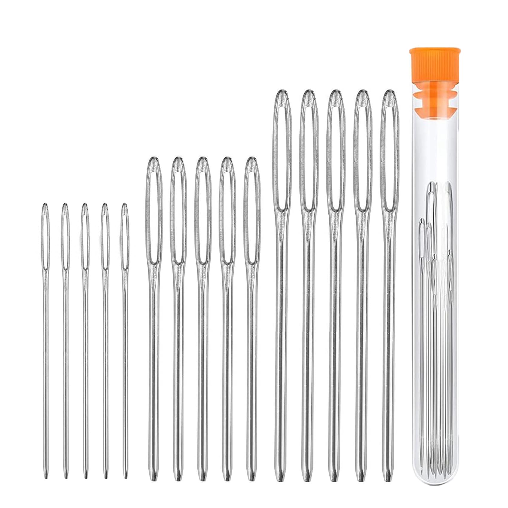 Kit De 45 Aiguilles à Coudre Grosses Et Longues - Acier Inoxydable, Tailles 52mm à 70mm - Pour Laine, Cuir, Toile, Broderie