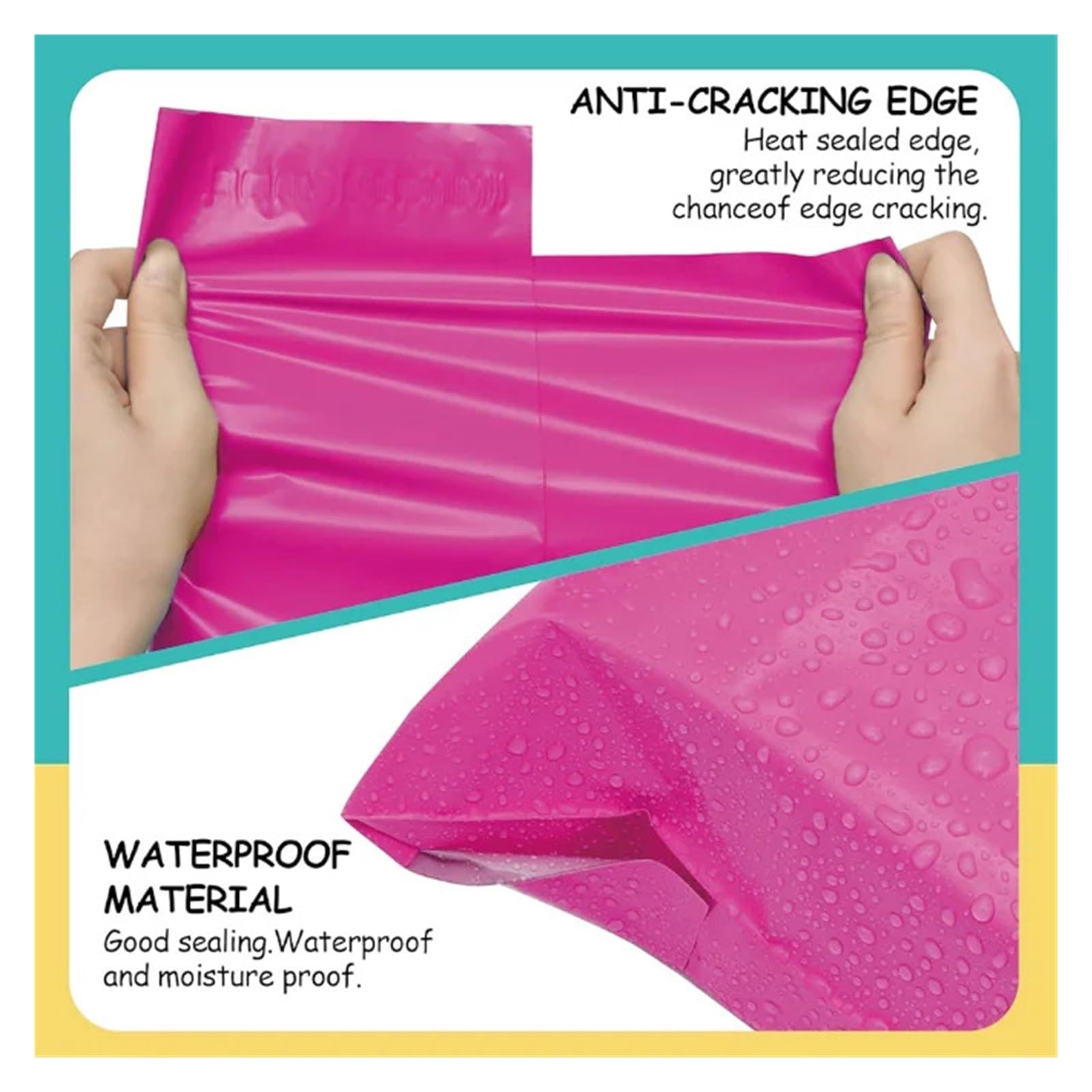 Bolsas de envío polietileno rosa for ropa, sobres, por correo autosellado(10X13-500PCS)