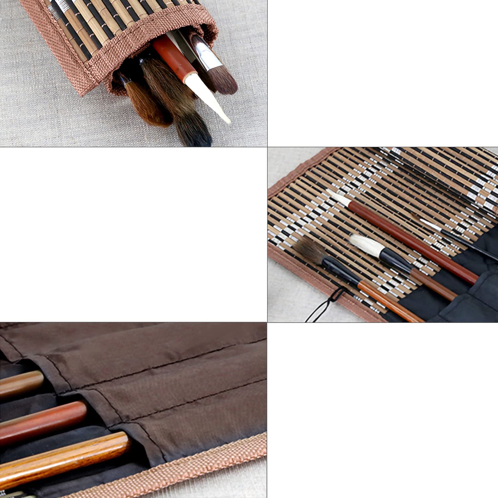 Bambus-Pinselrolle, Pinseletui, 38 X 6 X 2 Malpinsel, Bambus-Rolltasche, Kalligraphie-Stiftetui, Vorhang-Pack, Kunstbedarf