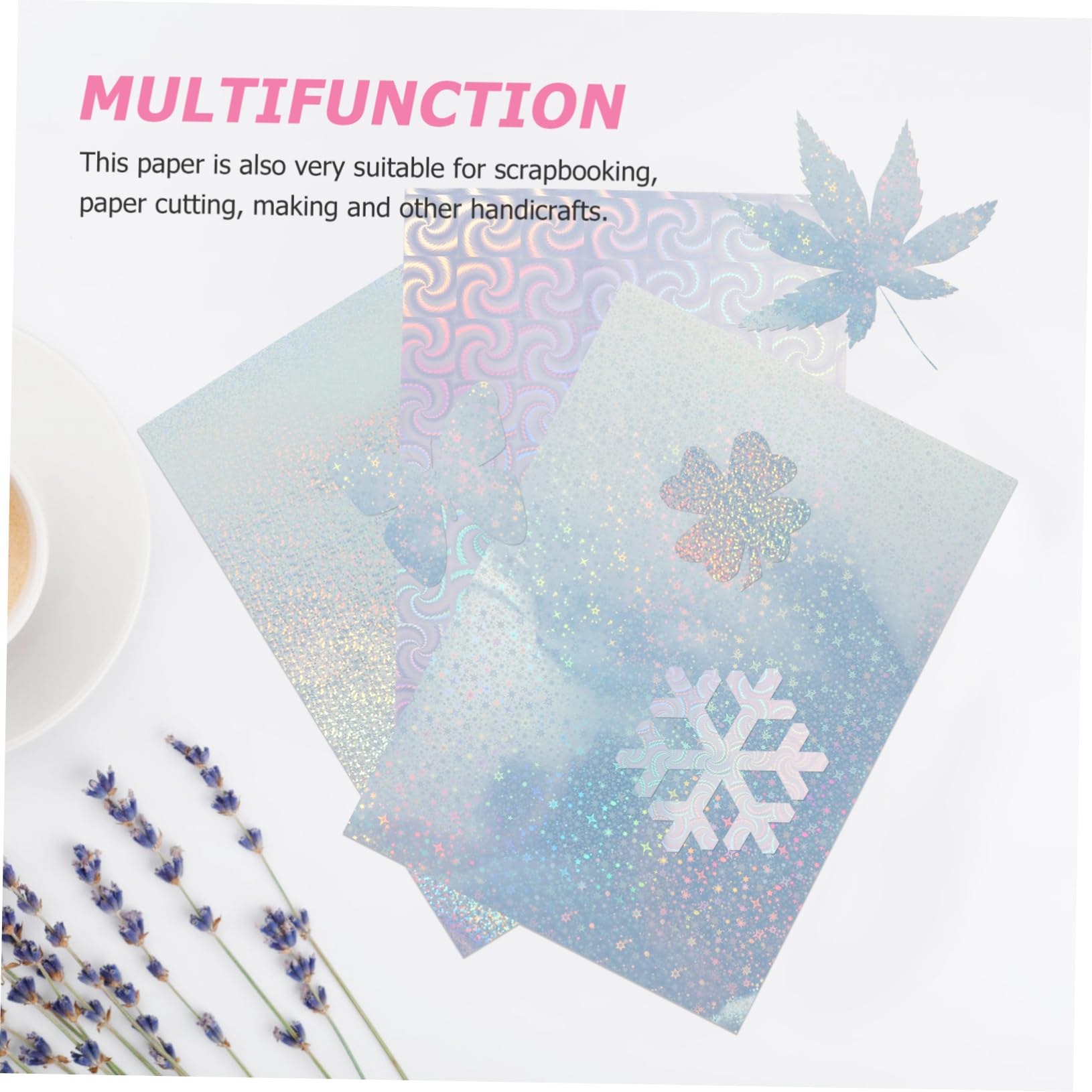 Uonlytech 30 Stück Teiliges Holografisches Selbstklebendes Stickerpapier Glänzend Bedruckbar für Tintenstrahldrucker Vielseitig für Basteln Etiketten Scrapbooking und Kommerzielle