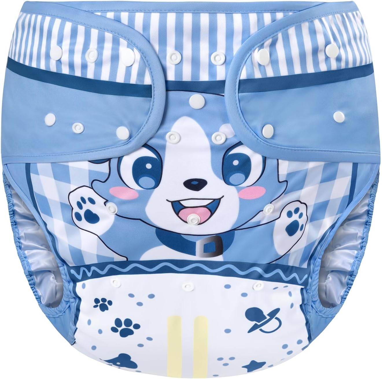 LittleForBig Washable Adjustable Reusable Waterproof Cloth Adult Diaper Wrap Cover - Little Blue M