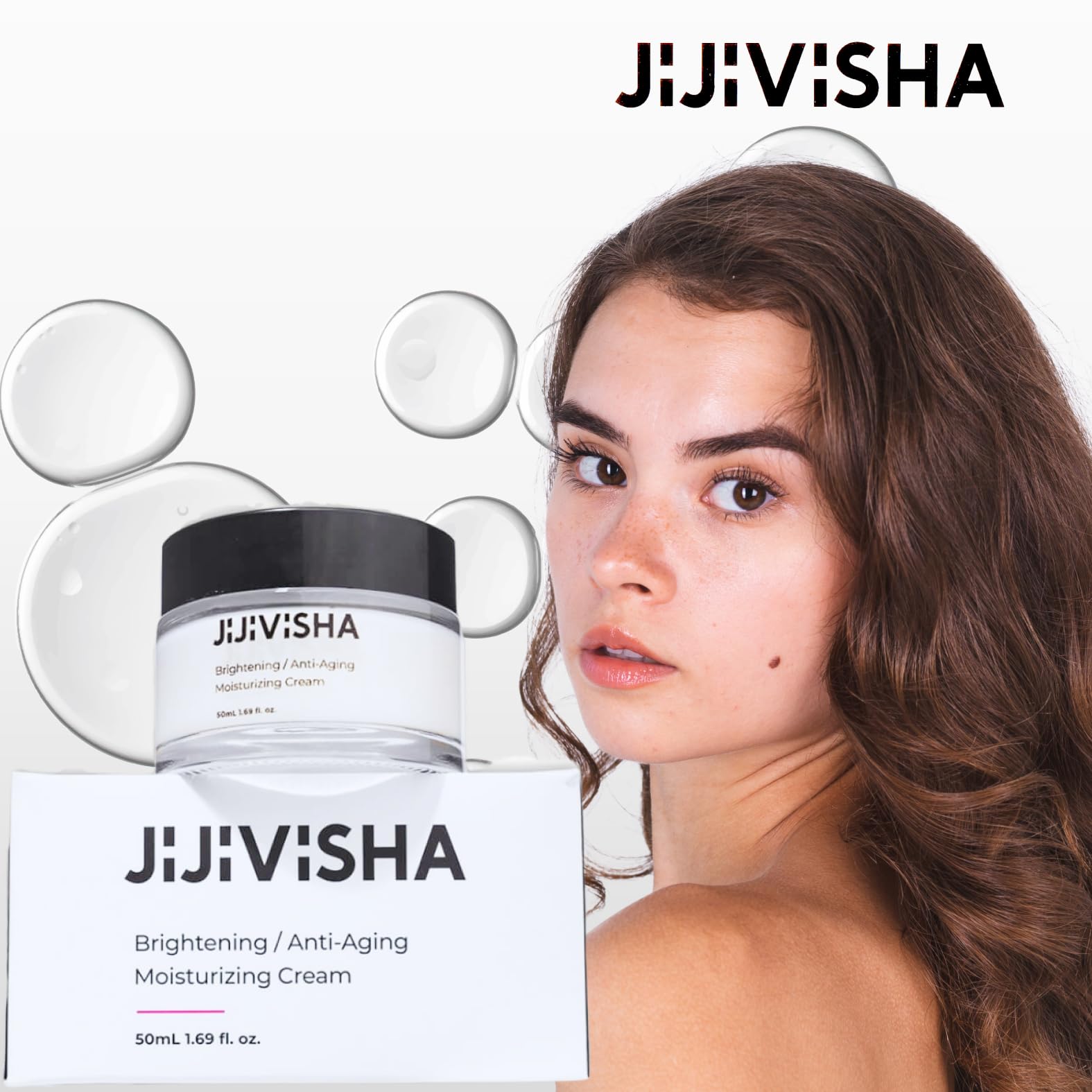 Jijivisha Brightening Anti-Aging Moisturizing Cream, Skin Renewal Formula, Reduces Redness, Flaking & Dryness - Image 4