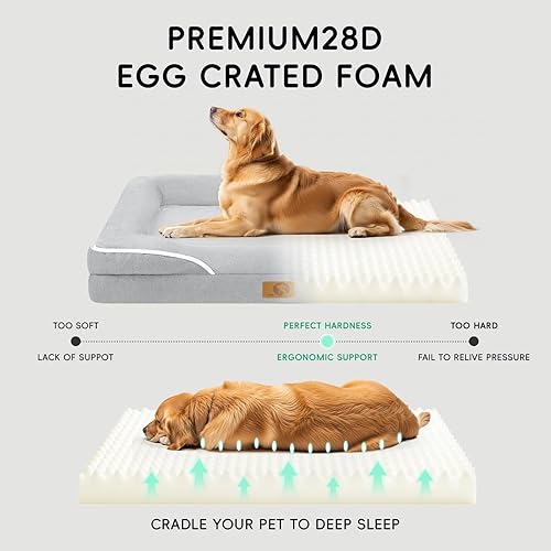 Miniatura 4 de Homemate Camas para perros de tamaño grande 36 x 27 pulgadas, cama ortopédica para perros grandes, cama XL para mascotas, gatos, suministros de sofá