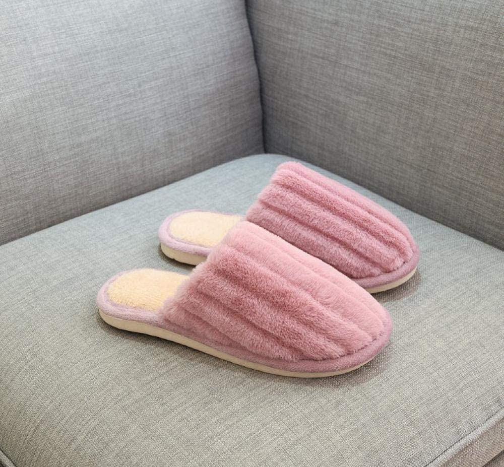 Zapatos De Casa Forrados,Pantuflas De Algodón Antideslizantes con Piso De Pana De Otoño E Invierno-L_38-39(Color : D, Size : 4041) (I 3839)