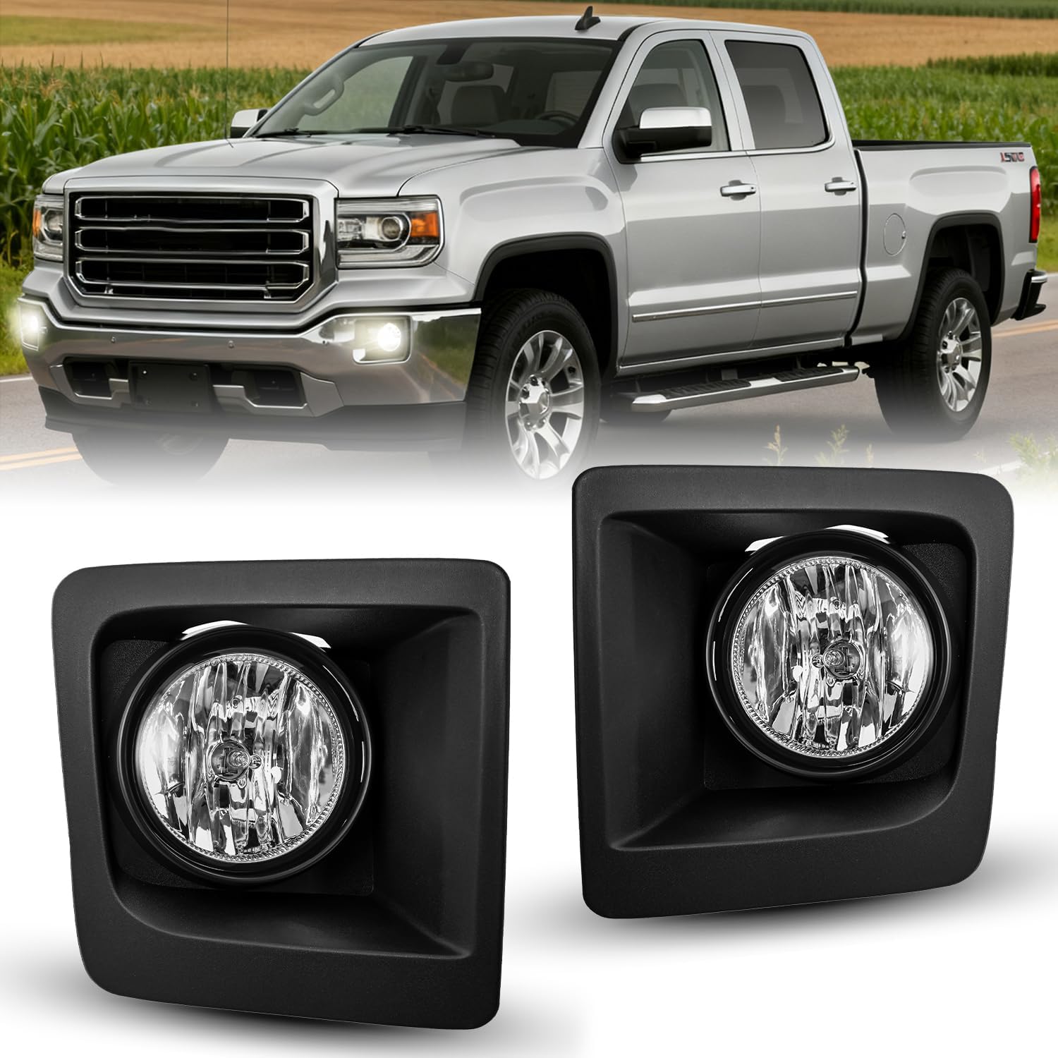 Nilight Fog Lights Assembly for 2014-2015 GMC Sierra 1500