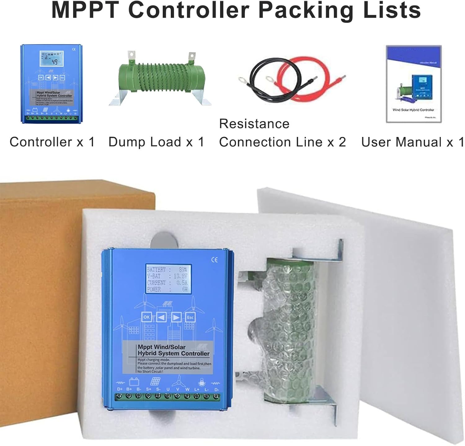 20000W MPPT Solar Charge Controller 12V 24V 48V, Wind & Solar Hybrid Controller with Dump Load for Efficient Energy Management, Ideal for Renewable Energy Systems