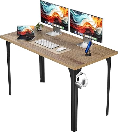 DINIAL Escritorio para computadora de estudio de 35.4 pulgadas, escritorio pequeño para oficina en casa, mesa de PC moderna y minimalista,