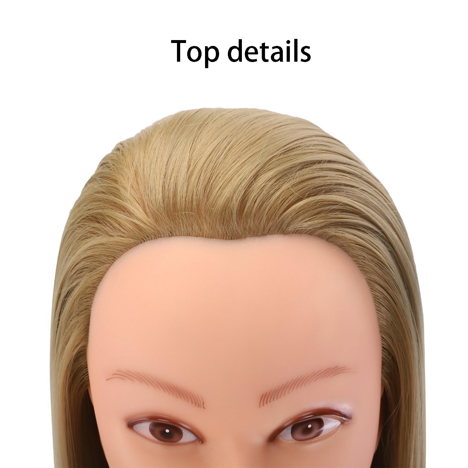 Perücke Mannequin Head Echtes Haar Mannequin Heads 65cm/26in mit Kleinem Ständer für Haarstyling, Friseurausbildung, Flechten-1B#