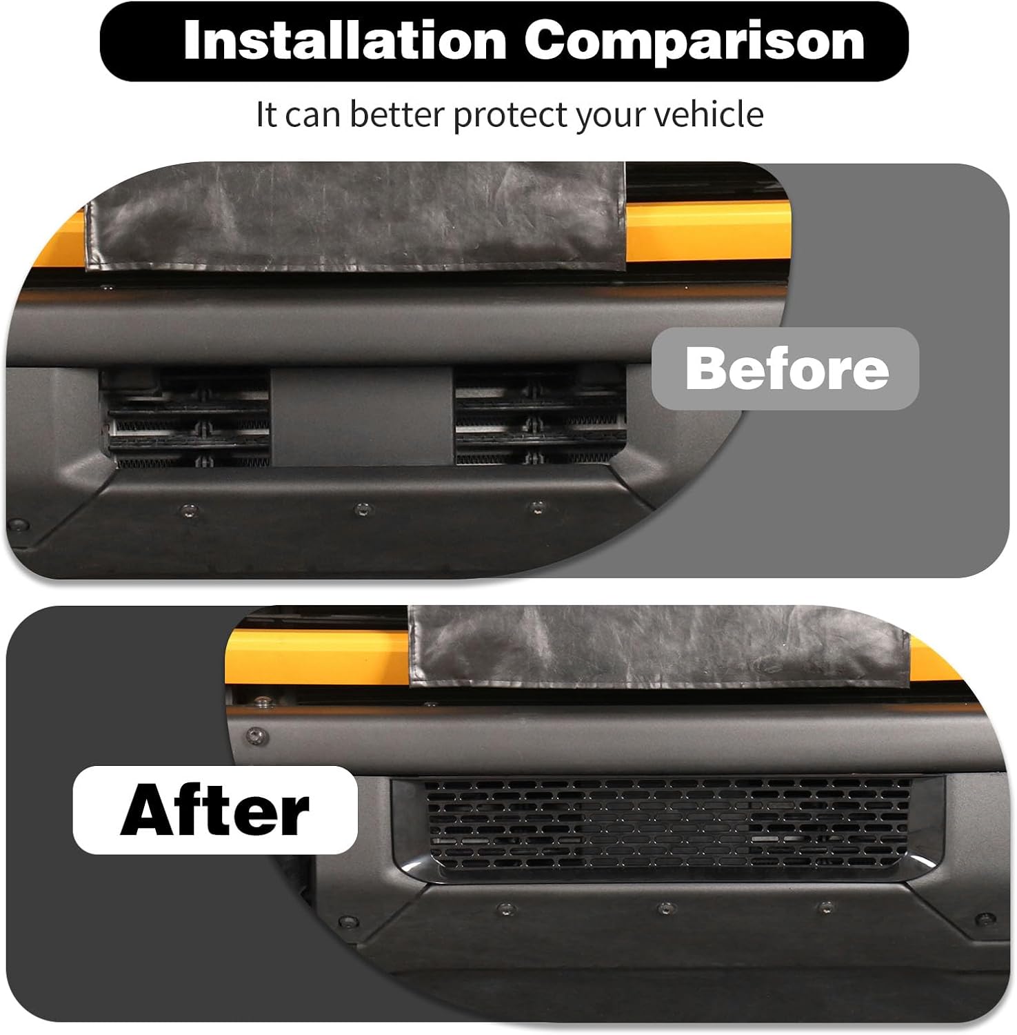 Vehicle Grille for Front Grill Front Grille Grill Insert Cover Trim Decoration Compatible with Ford Bronco Trim Exterior Accessories 2021 2022 2023 2024(ABS,1pcs/Set)