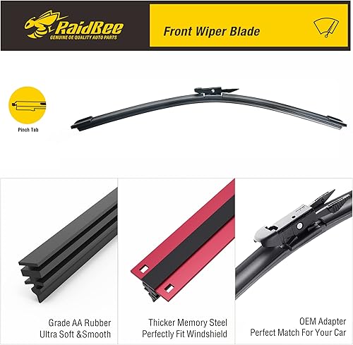 Miniatura 4 de Raidbee Paquete de 2 limpiaparabrisas delantero, 24 + 22 pulgadas, repuesto automotriz para todas las estaciones, para mi auto, GMC Acadia2007-2016,