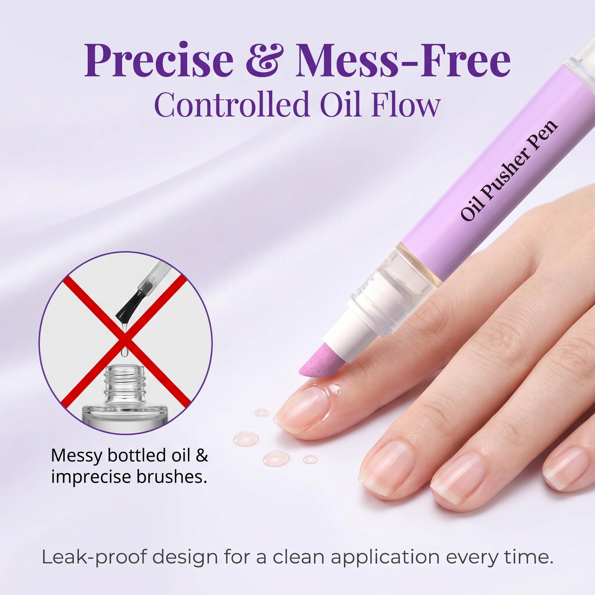Penna Olio Cuticole 2 in 1 con Punta in Ceramica, Spingi Cuticole e Olio Cuticole Unghie, Cuticle Remover per Cuticole Secche e Danneggiate, Trattamento Idratante per Unghie (2 Pezzi)