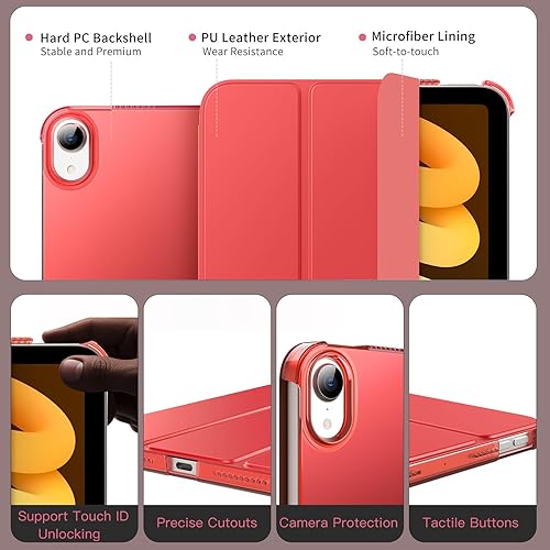 Miniatura 115 de MoKo Funda para iPad mini 7 (A17 Pro) Generation Case 2024, iPad mini 6 2021, funda delgada y ligera de 8.3 pulgadas de carcasa de PC con soporte