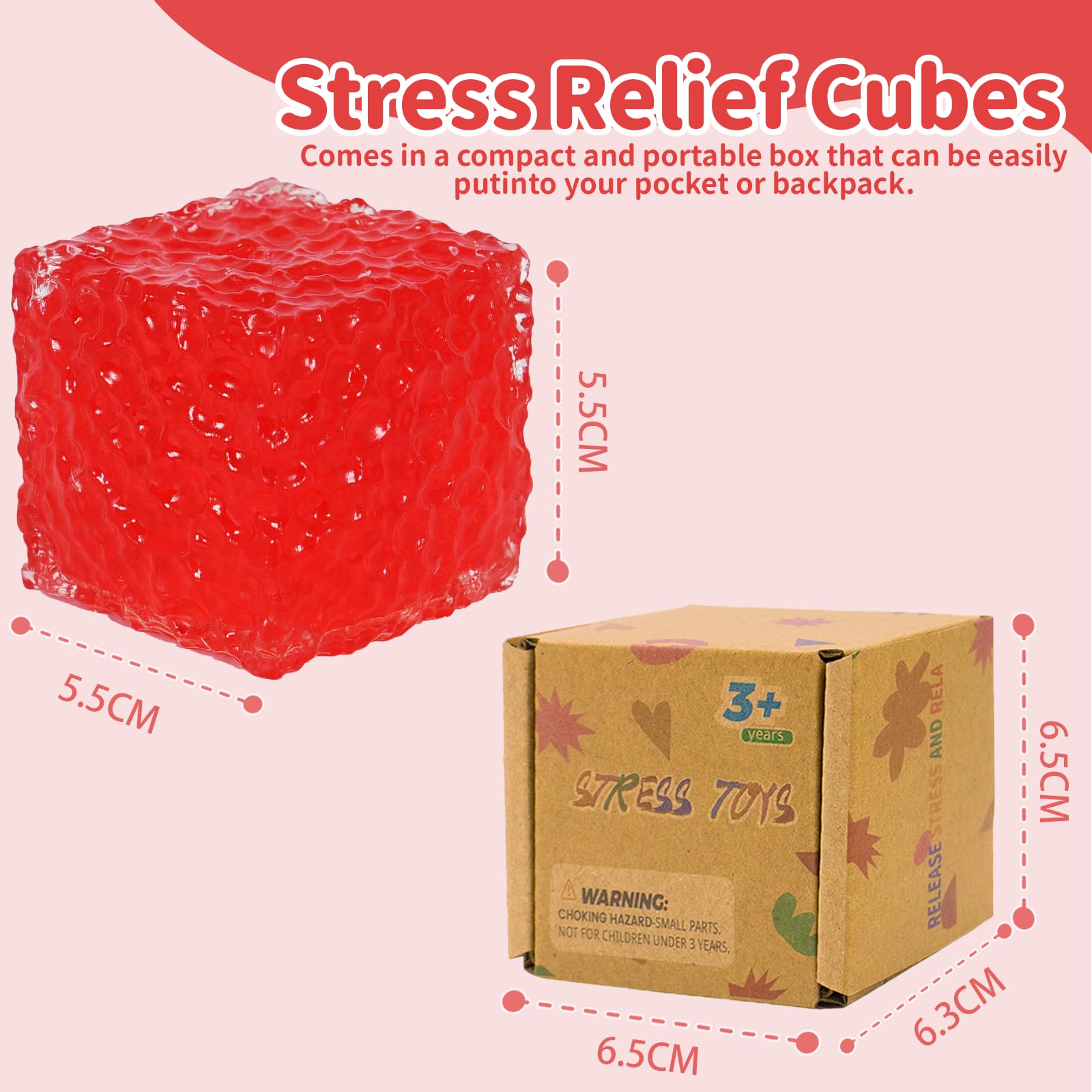 Graphinza Honeycomb Ice Cube Squishy Cubes, Durable Squeeze Toys Autism Stress Ball - Image 2