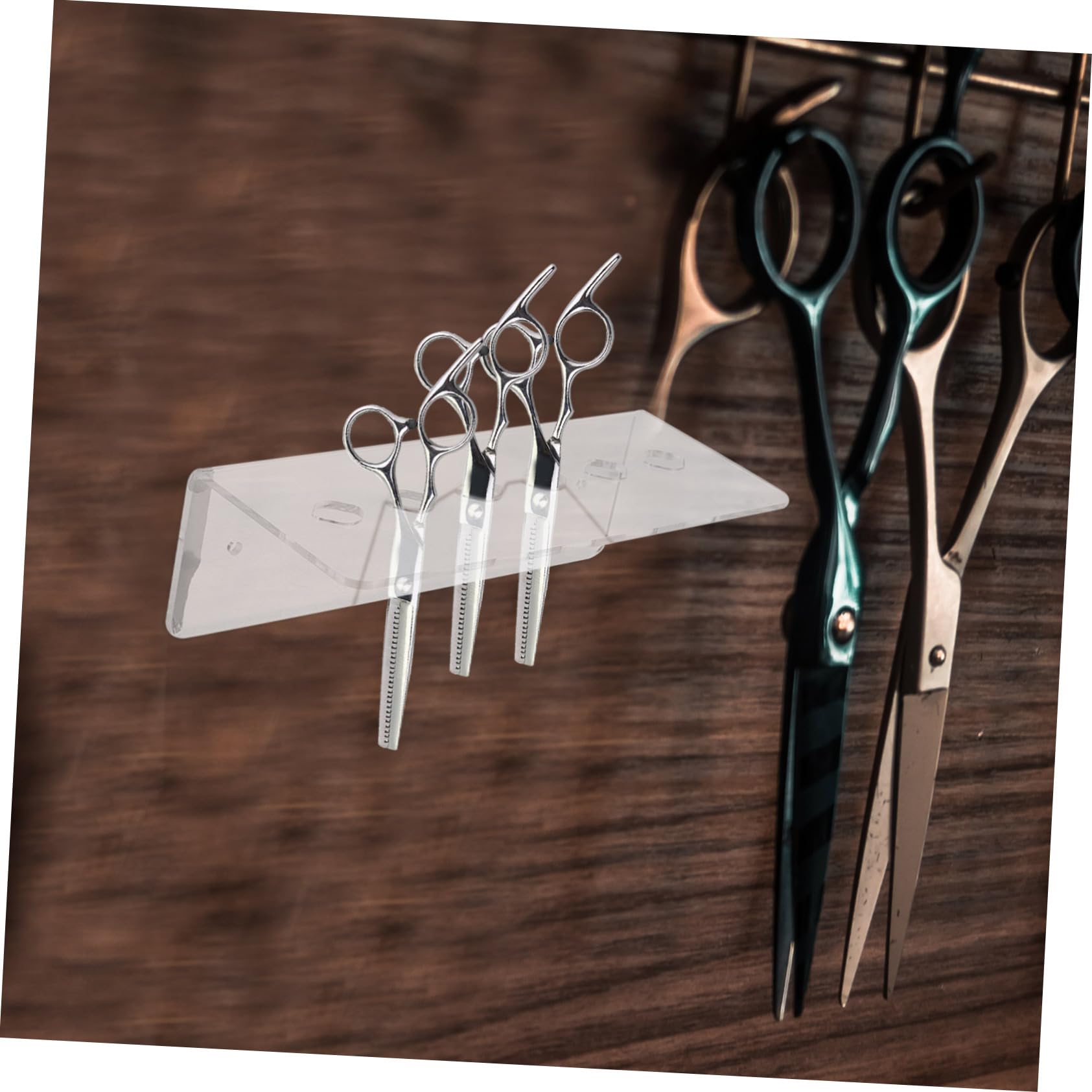 Acryl Scherenhalter Für Friseure - Wandmontiert, Schwarz, 19 X 7,7 Cm