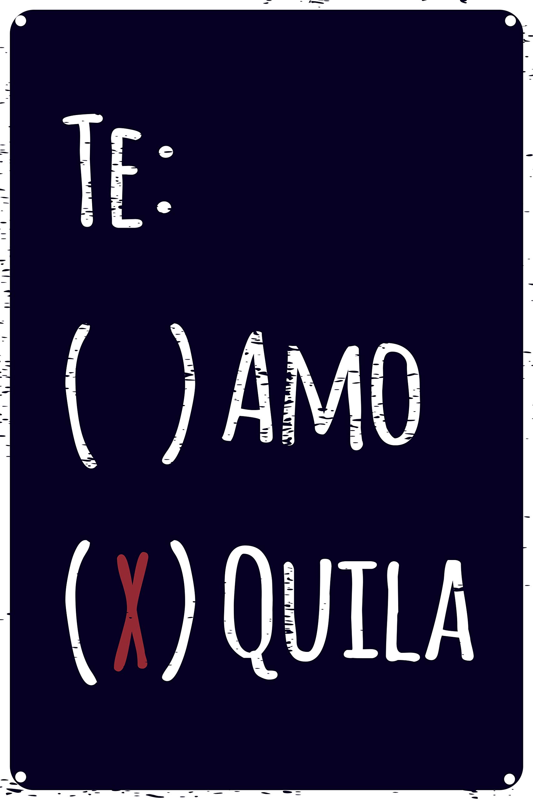 Toothsome StudiosToothsome Studios Te Amo Tequila 12" x 8" Funny Tin Sign Man Cave Home Tiki Bar Pub Decor