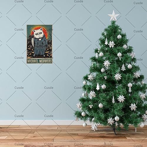 Miniatura 6 de Placa de metal para decoración de terror, divertidos pósteres de película de terror, decoración de Halloween, letrero de hojalata para el hogar,