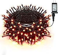 Vista 13 de Brizled Luces de Halloween Moradas y Naranjas, 95.14 pies 240 Luces LED de Cadena de Halloween Conectables con Temporizador, 8 Modos Luz Naranja