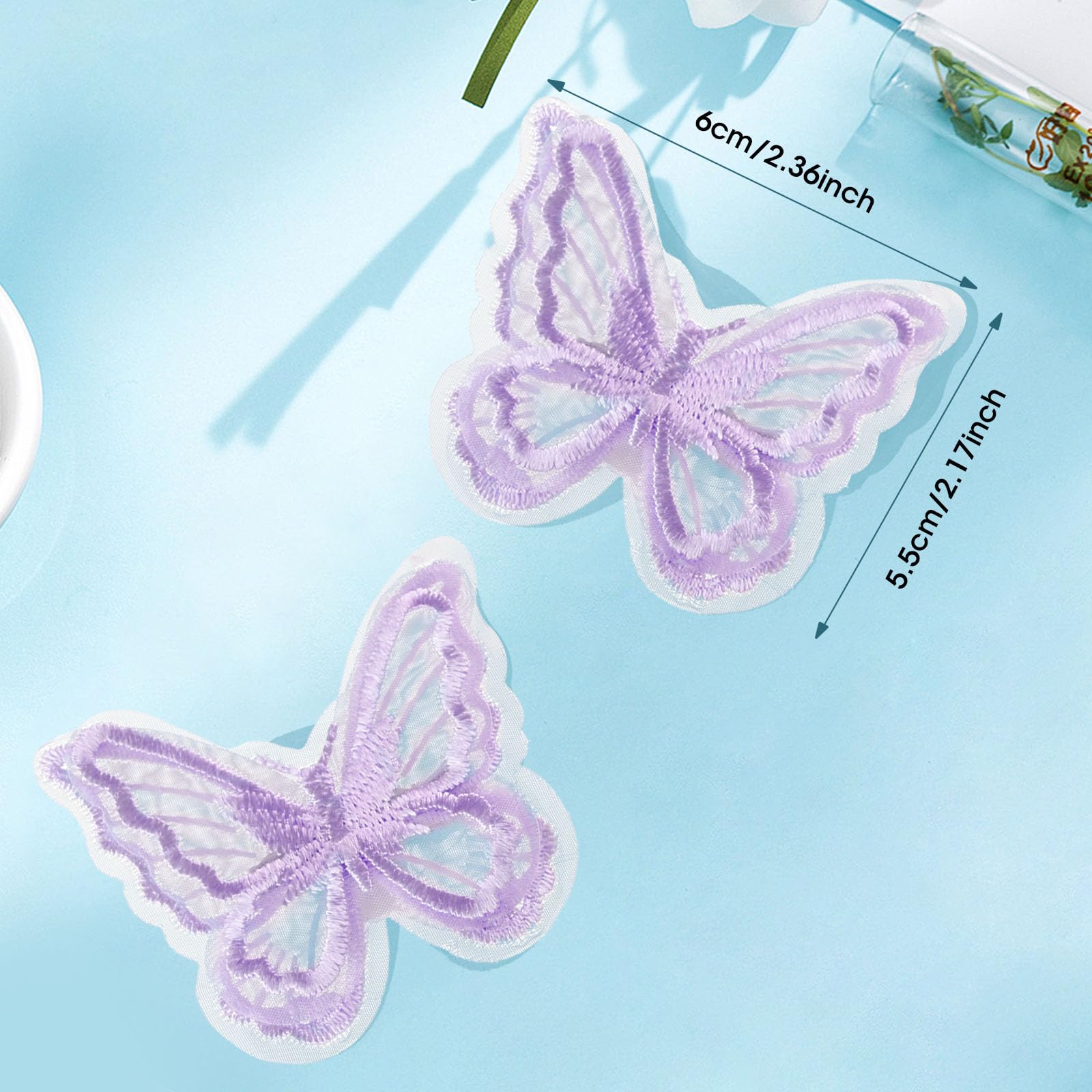Violette Schmetterlings-Haarspangen – 24 Stück Set, Große & Kleine Größen – Aus Spitze, Für Hochzeit & Party