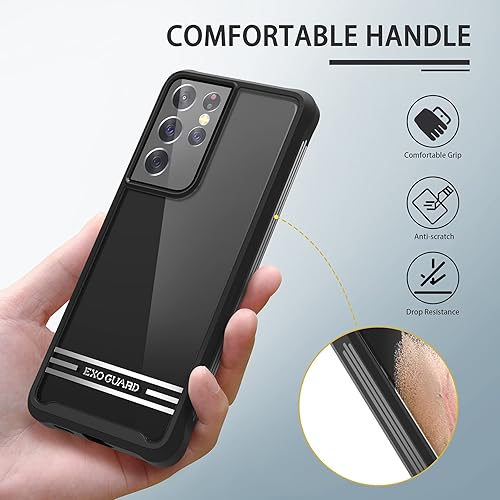 Miniatura 3 de ExoGuard Funda para Samsung Galaxy S21 Ultra, doble capa de protección de cuerpo completo, carcasa trasera transparente para Samsung S21 Ultra 5G,