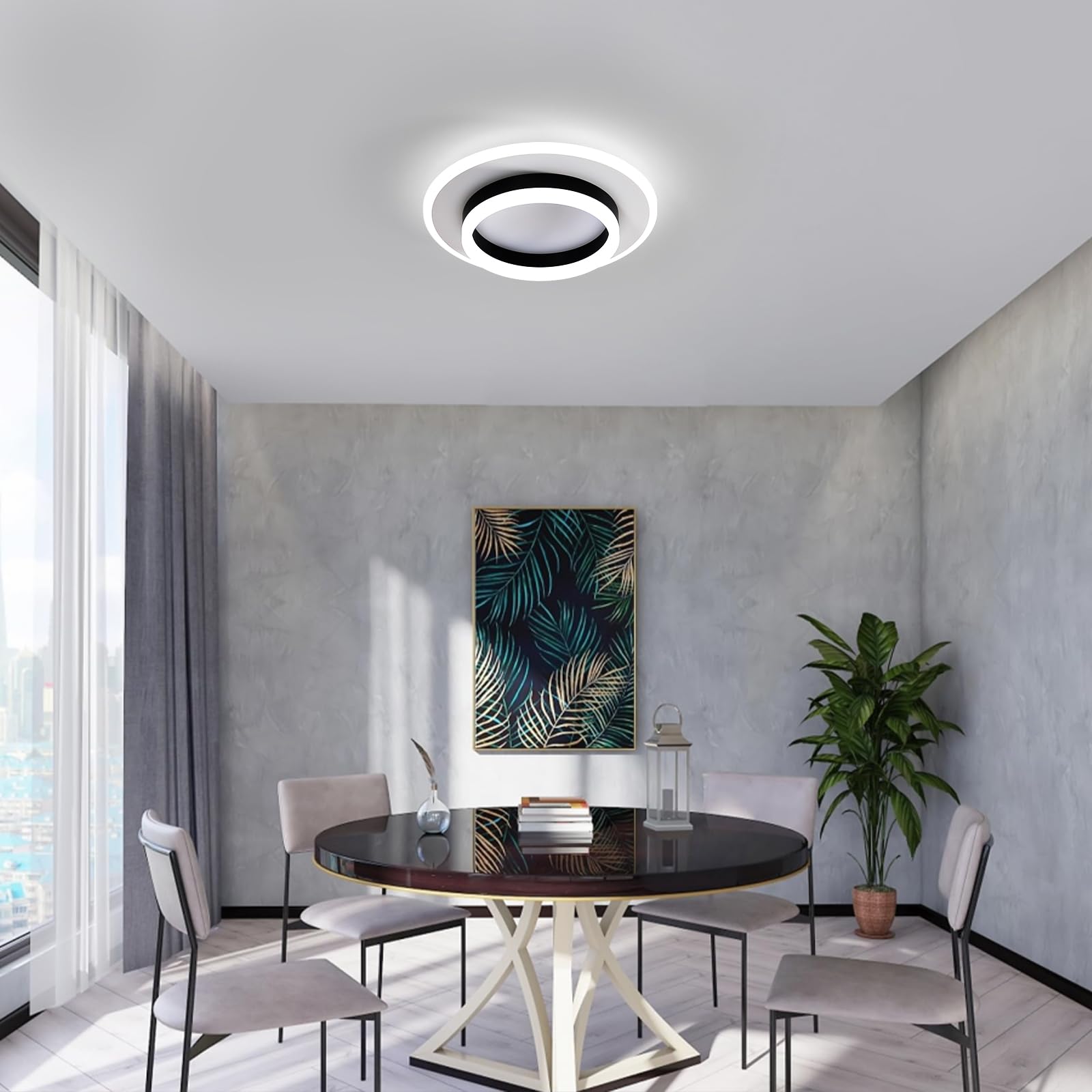 Lámpara de Techo Moderna, 28W Plafón LED Techo Luz Fria 6500K | Redondo Luz LED techo de Acrílico Blanco para Corredor Cocina Dormitorio Sala de Estar Pasillo, Ø30CM