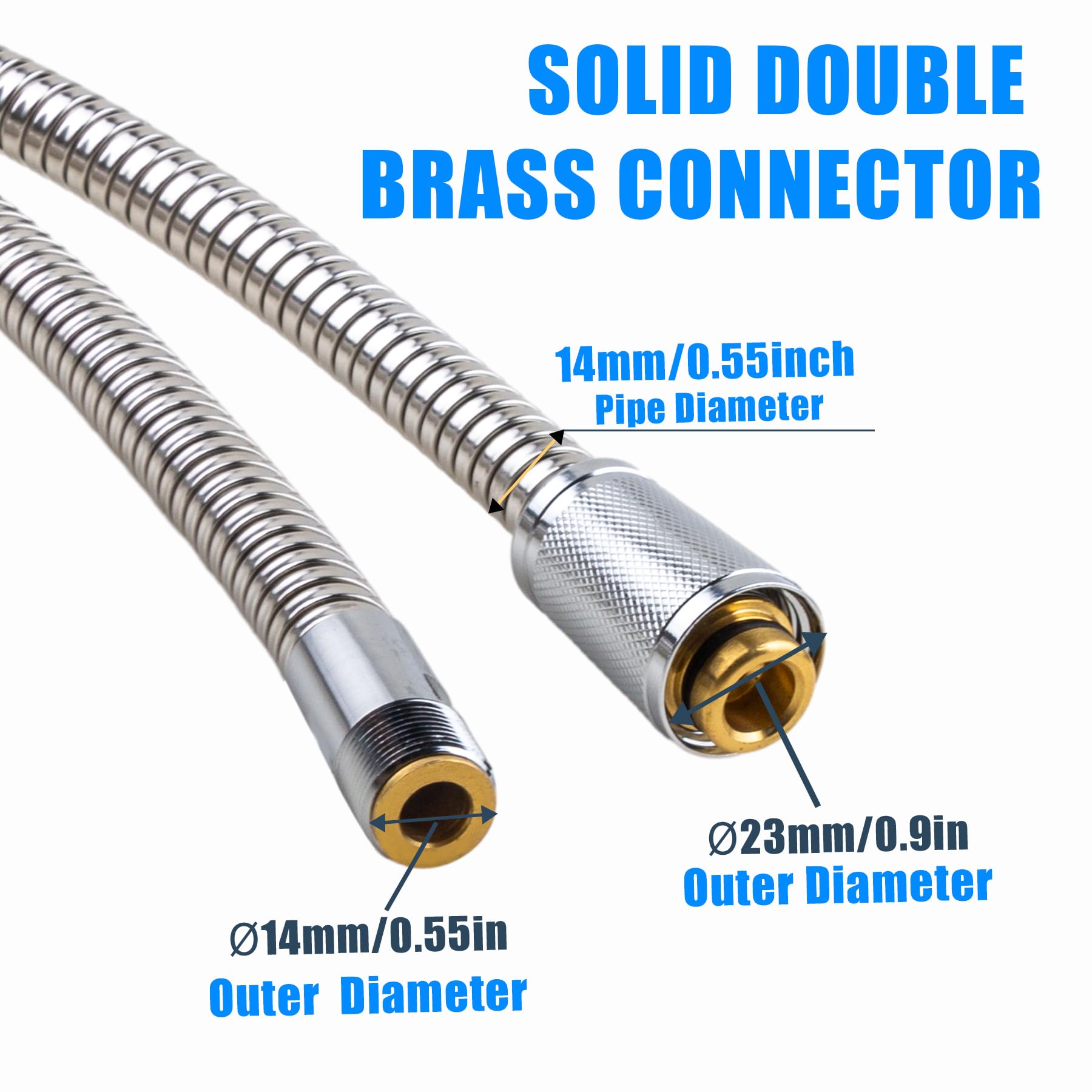 46092000 Küchenarmaturschlauch Ersatzteile, herausziehbarer Sprüh-Ersatzschlauch für GROHE 46092000 LadyLux Schlauch, 15 mm x ½ x 1500 Zoll, Chrom