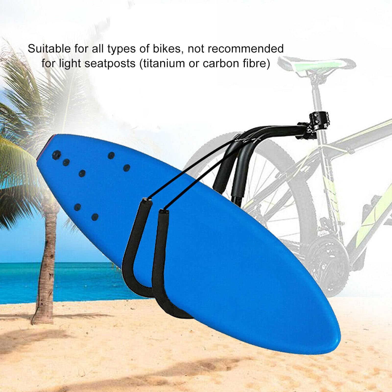 Surfboard Fahrradregal Fahrrad Fahrrad Surfboard Mount Halter Professionell Hochleistungsumnehmbare Surf Board Fahrradhalter für Roadbikes Mountainbikes Schwarz