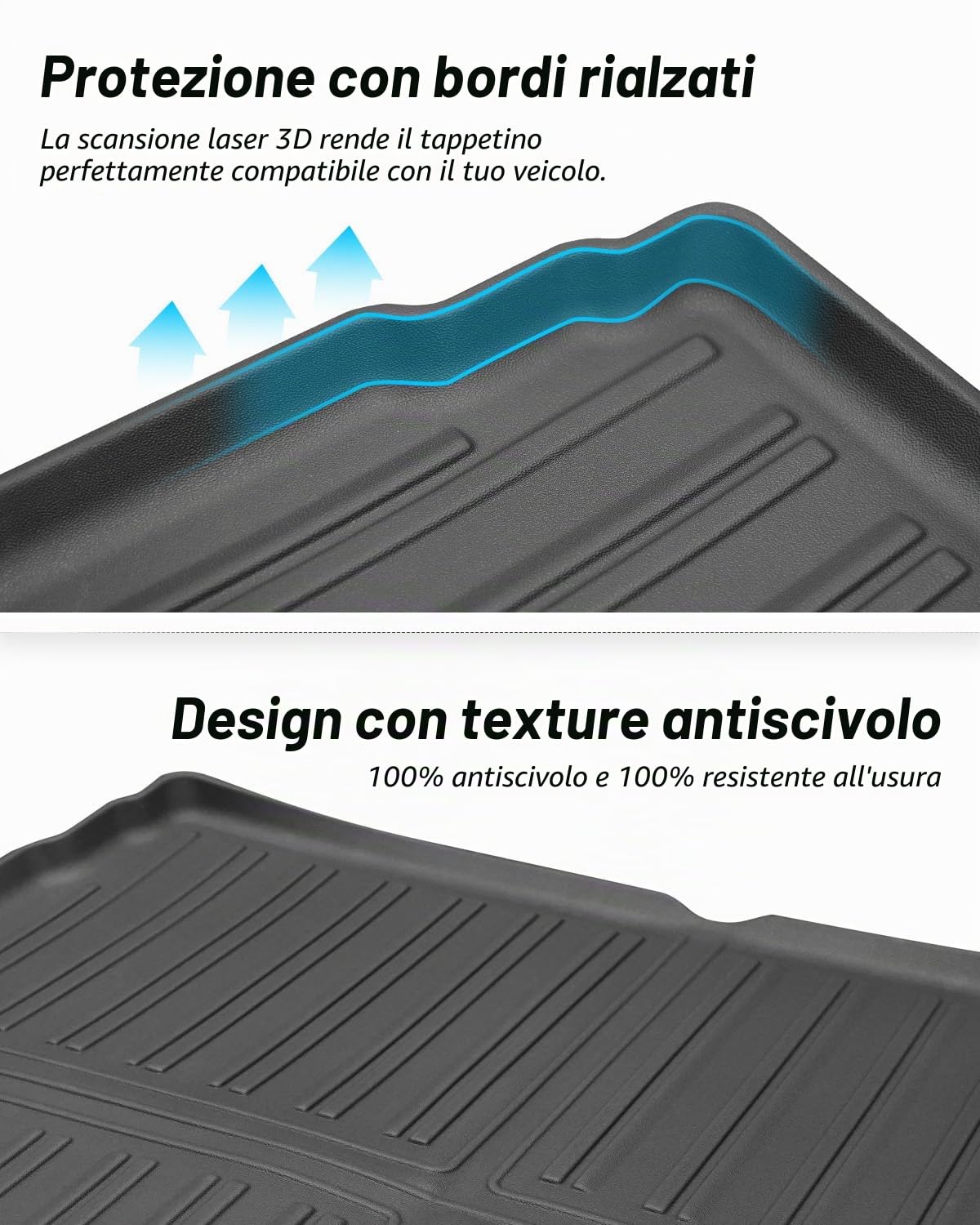 LUWU Compatibile con Toyota Yaris Cross/Hybrid 2021-2024 2025 Tappetini per Bagagliaio TPE Antiscivolo Proteggi Bagagliaio Auto Yaris Accessori