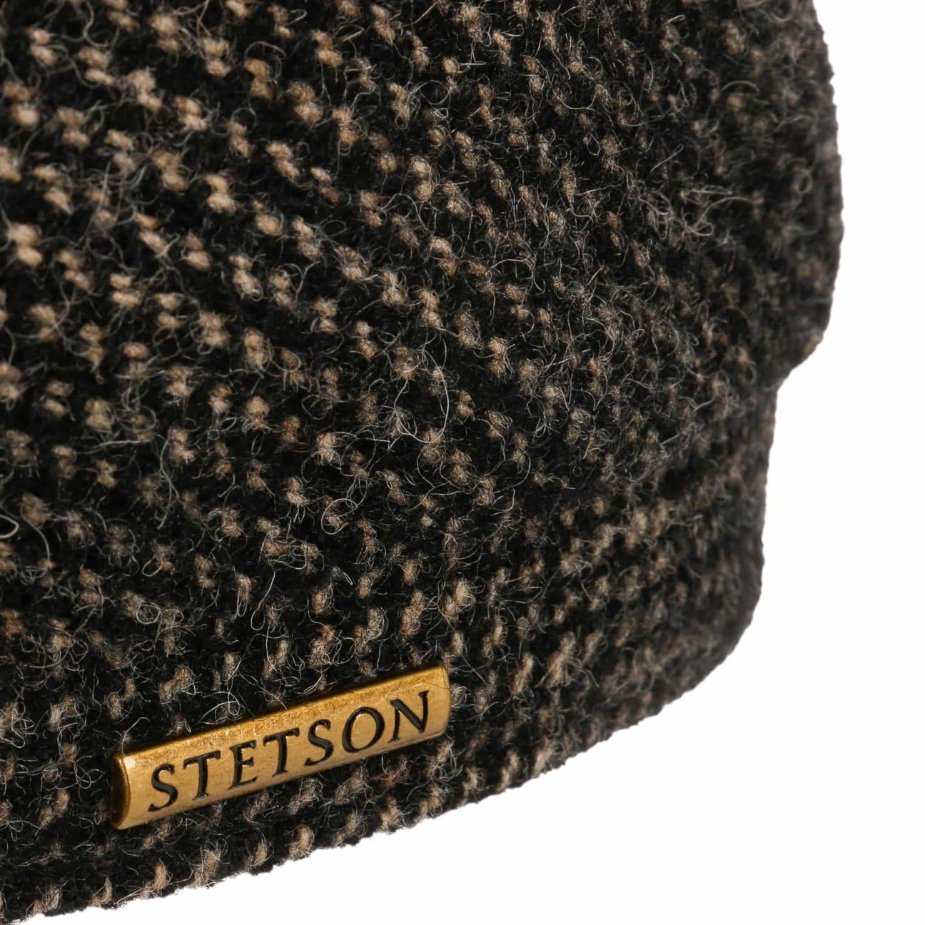 Stetson Lake Norden Wool płaska czapka z daszkiem męska – Made in The EU z daszkiem, na jesień, zimę, jesień, zimę, rozmiar XL (60-61 cm), czarno-beżowa