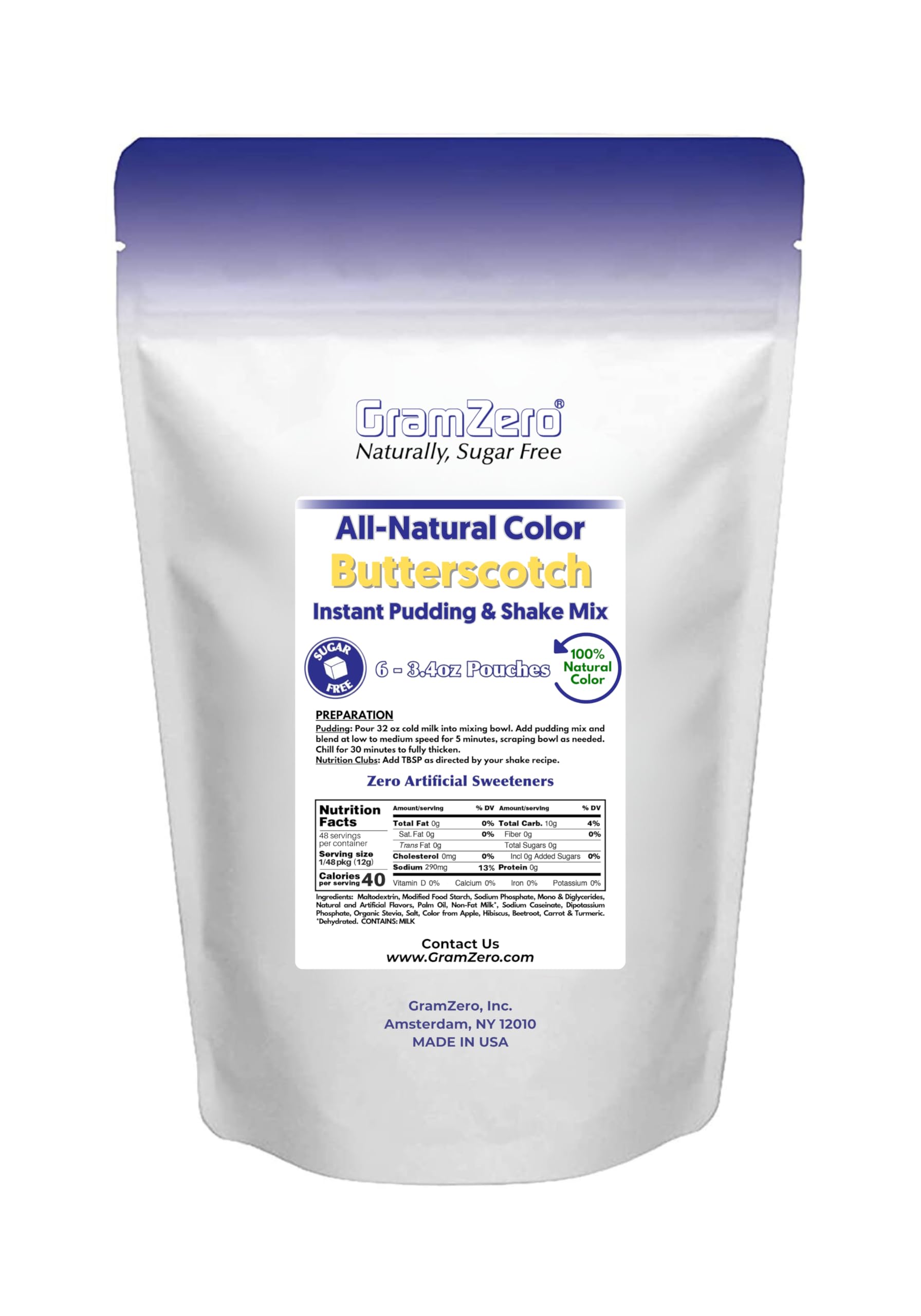 Amazon.com : GramZero Natural Color BUTTERSCOTCH Sugar Free