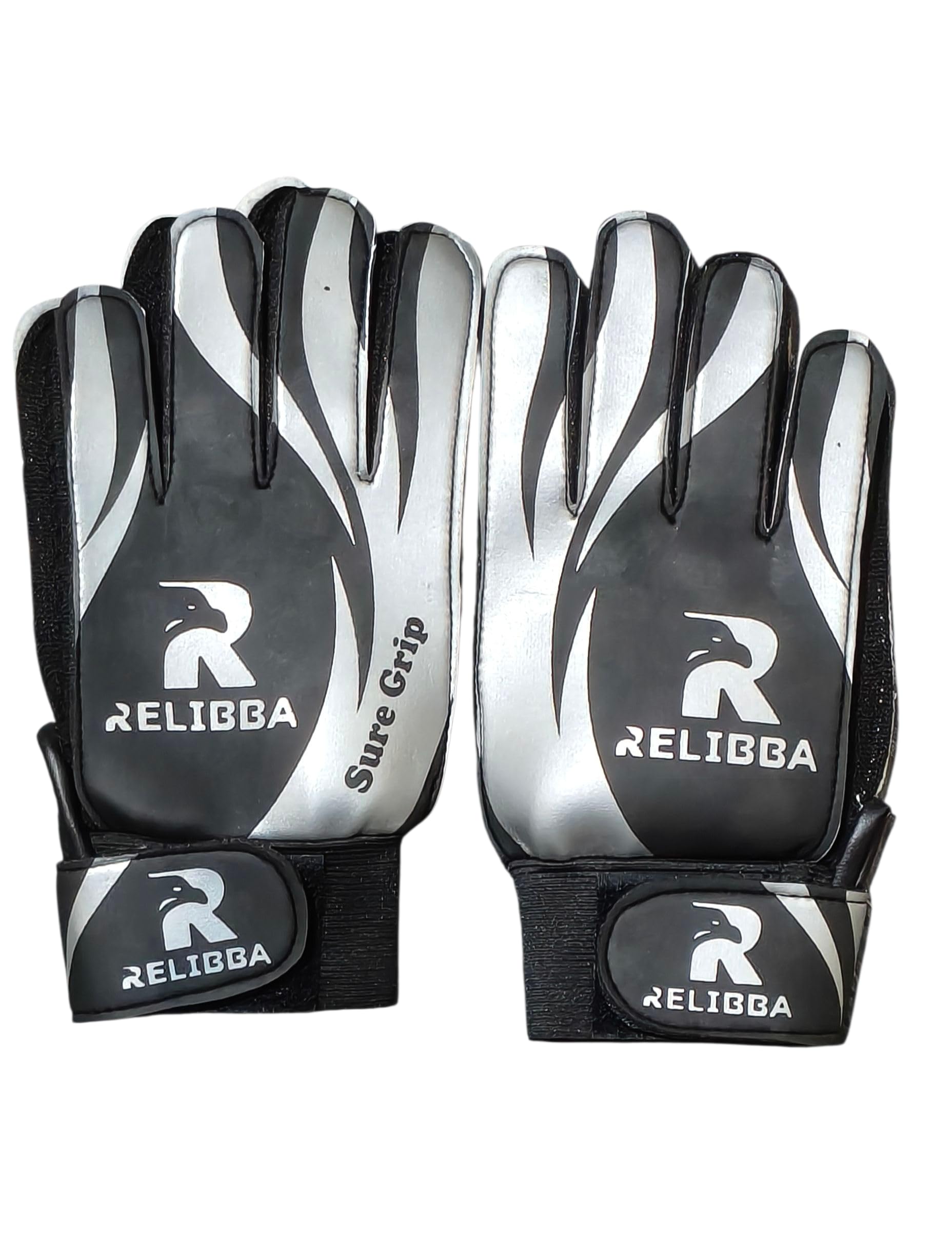 RELIBBA Sure Grip Football Gloves, Black and White, Sport Goalkeeper Gloves,Liteweight Goalkeeper Gloves