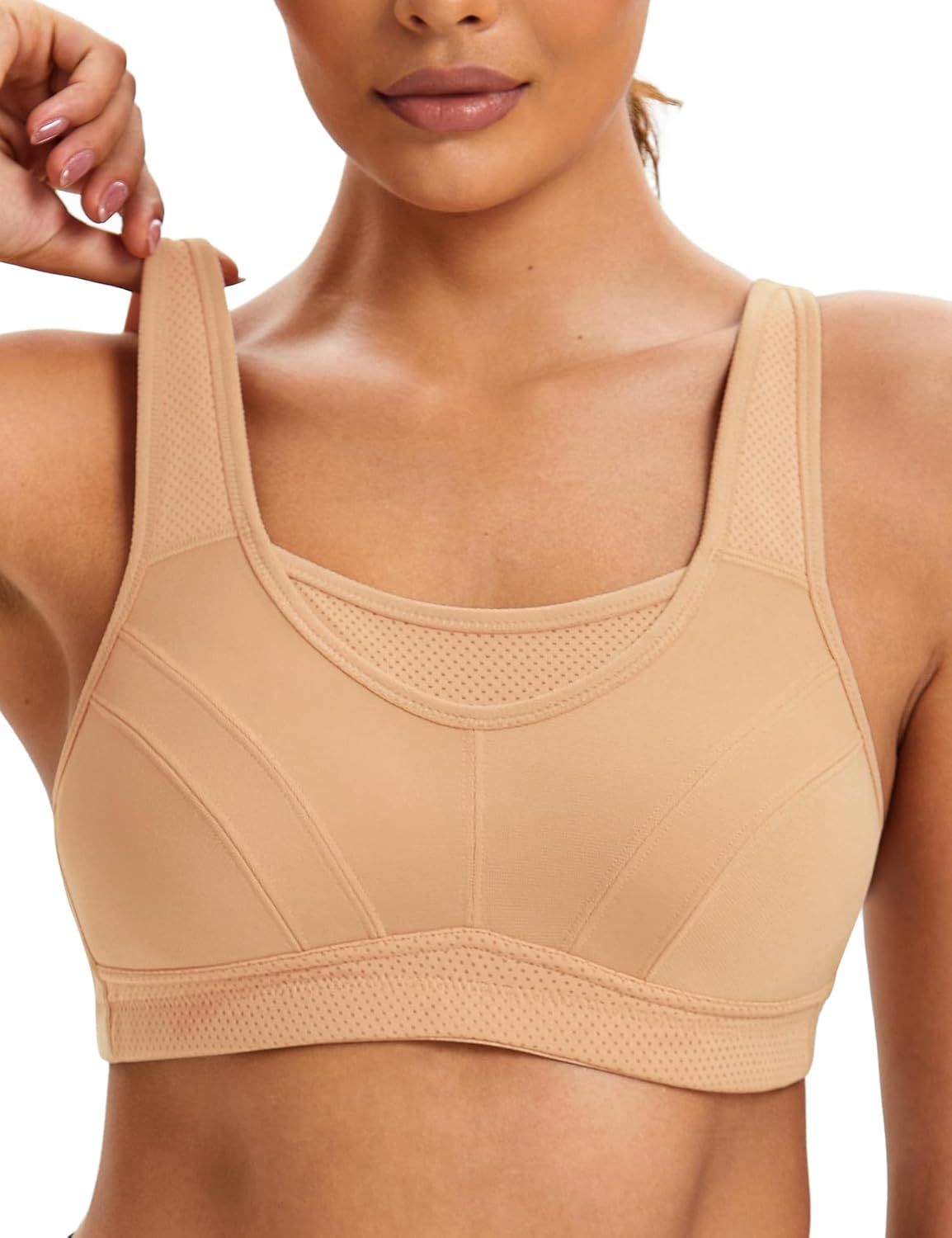 ZeroBound Women's Sports Bra High Impact Large Bust Full Coverage Workout Bras Adjustable Wirefree NO Padded Bra