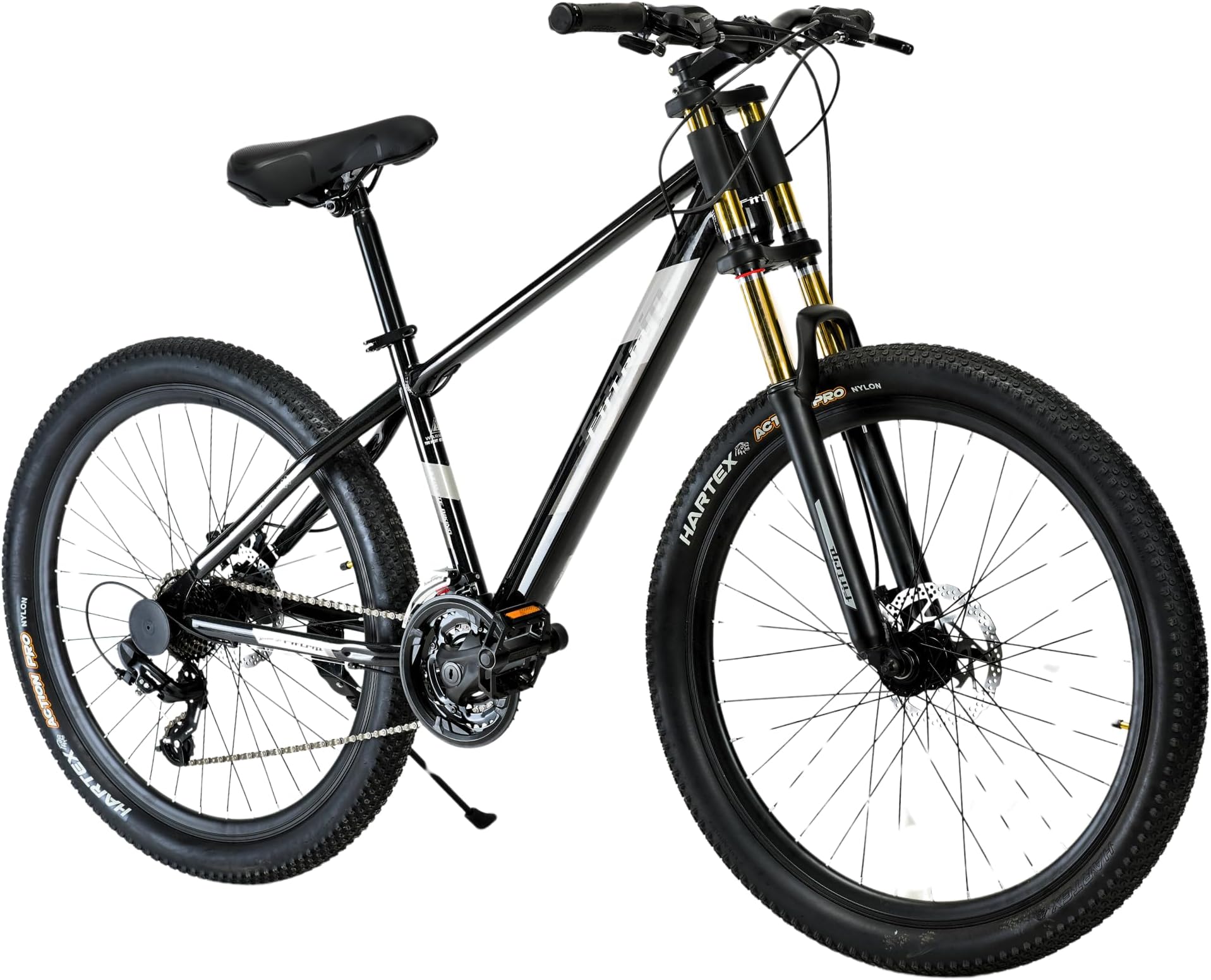 Super Dominator 27.5T MTB | 21 SPD Shimano Gearset | Dual Crown Suspension | 160mm Disk Brakes | Unisex (Dark Edition)