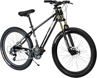 FitTrip Super Dominator 27.5T MTB | 21 SPD Shimano Gearset | Dual Crown Suspension | 160mm Disk Brakes | Unisex (Dark Edit... Price In India