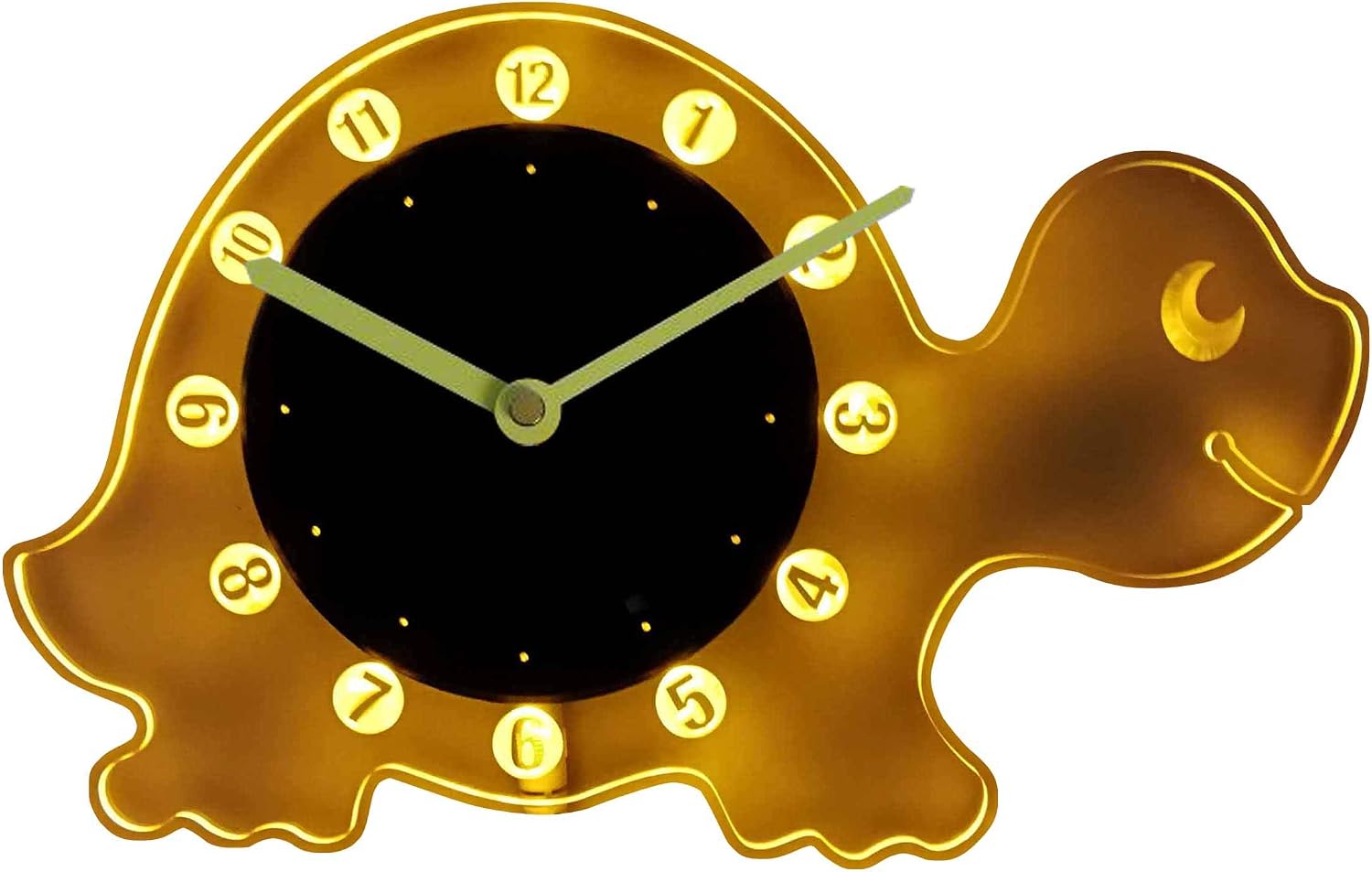 ADVPRO cnc2040-g Turtle Nursery Kids Illuminated Edge Lit Bar Beer Neon Sign Wall Clock with LED Night Light