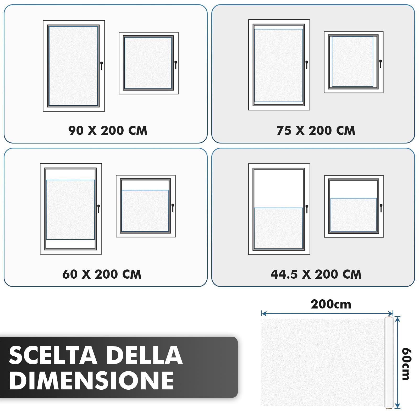 Shinfly Pellicola Vetro Finestra Privacy 60 x 200 cm, Pellicola Finestra Opaca Statica Senza Colla, Bianco Opaco, Pellicola Decorativa Vetro Rimovibile Anti UV per Bagno, Cucina, Ufficio