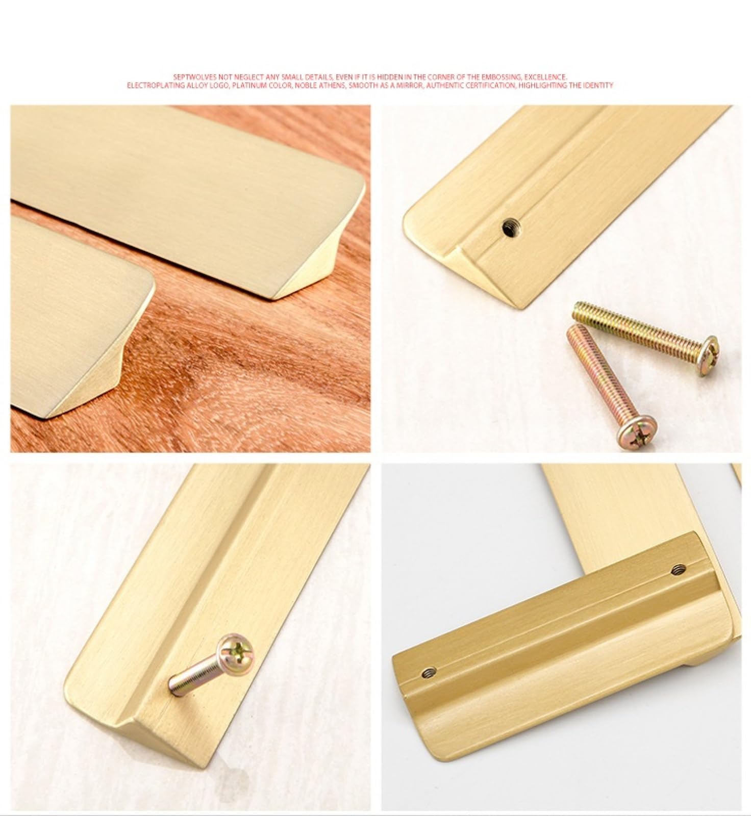Maniglie per Mobili Ante Moderne Confezione da 2 Maniglie Piatte in Rame Puro per Ante di Armadi Cassetti E Mobili Lunghezza 380 mm Interasse Fori 288 mm