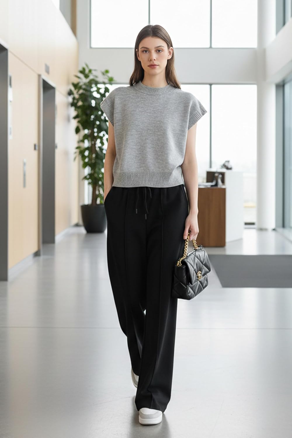 Orolay CHIIONE Women's Spring Sweater Vest Short Sleeve Mock Neck Knit Tops 2026 Trendy Cap Sleeve Pullover Business Casual - Image 5