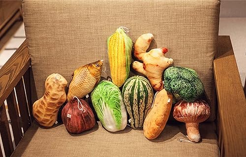 Miniatura 2 de Fendawn Strive Pequeño lindo peluche peluche hogar decorativo verduras tiro almohada, maní