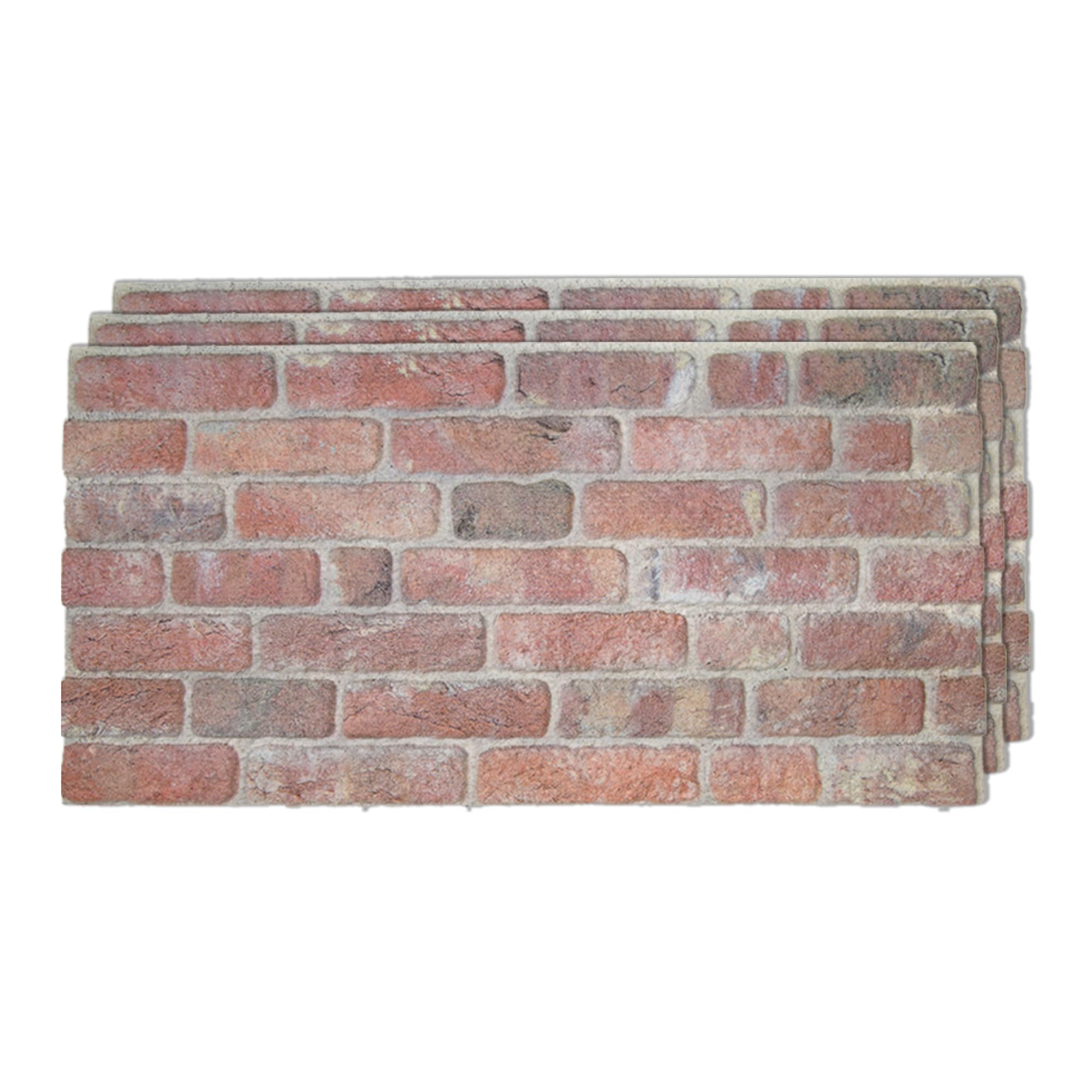 IZODEKOR 3D Wall Panels Brick Effect - Cladding, Stone Look, Styrofoam Facing for Living Room, Kitchen, Bathroom, Balcony, Bedroom and Back of Counter | Stone Bridge (3 Piece Panel) | Covers 16 sq ft