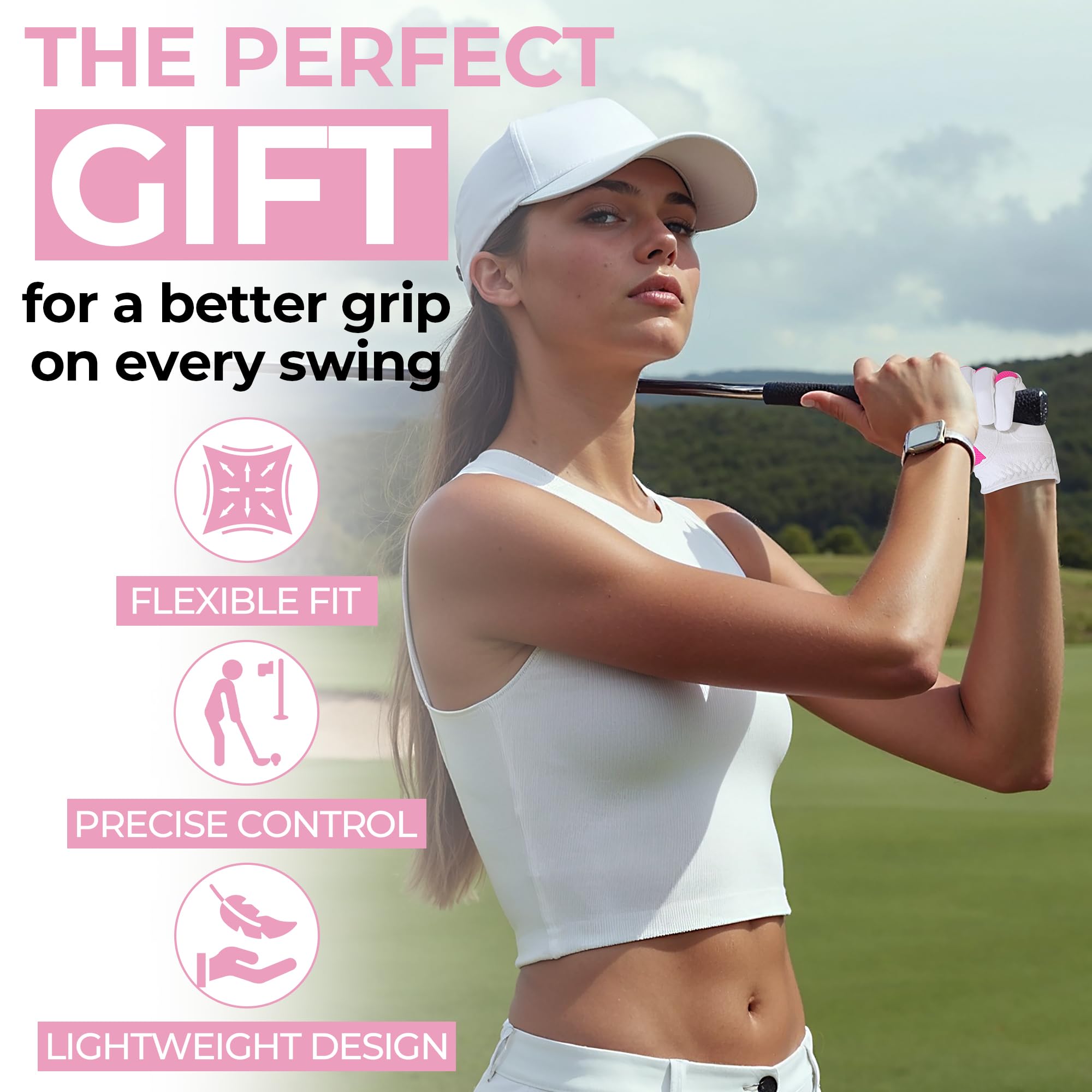 GIAMZONP Womens Golf Glove for Left or Right Hand 1 Pack, Breathable Lightweight Ladies Golf Glove with Non-Slip Grip for Women Golfers - Image 6