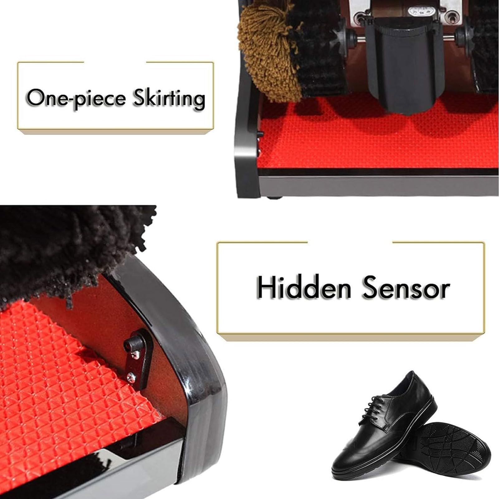 Lucidatrice a Induzione Completamente Automatica, Macchina per Lucidatura Scarpe Elettrica, Piastra in Acciaio Inossidabile Ispessita per Ingresso Commerciale della Hall Dell'hotel