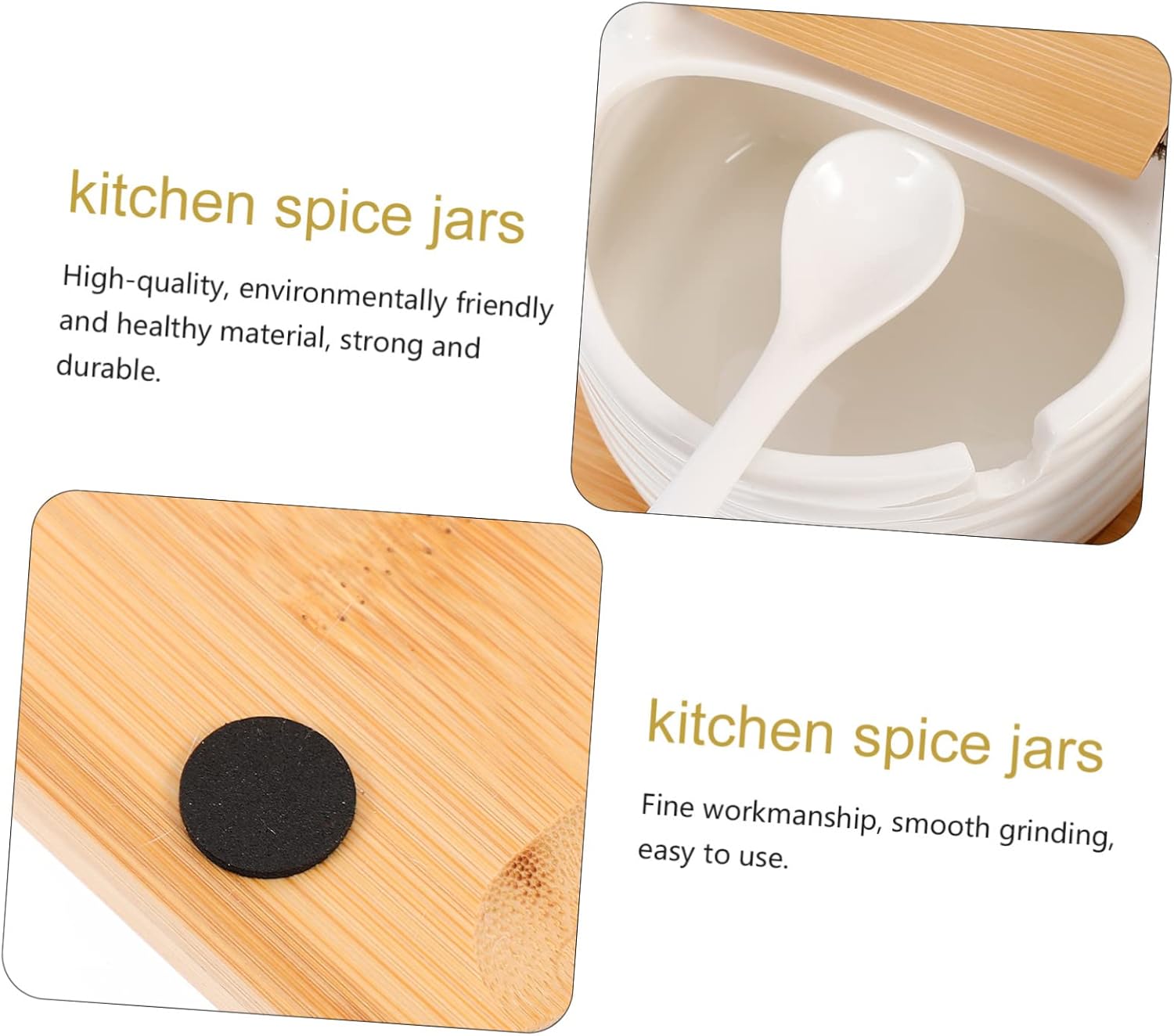 STOBAZA Kitchen Condiment Pots Seasoning Storage Box Salt Pepper Shaker Set Large Capacity