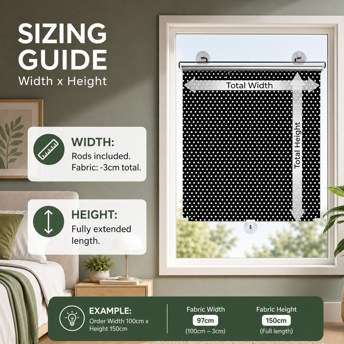 Genérico Portátiles Persiana Enrollable con Ventosa, Privacidad Estor Enrollable Termico Opaco Sin Taladrar, Fácil Instalación, Cortina Blackout Térmica Protección UV para Ventanas(55 W x135cm H)