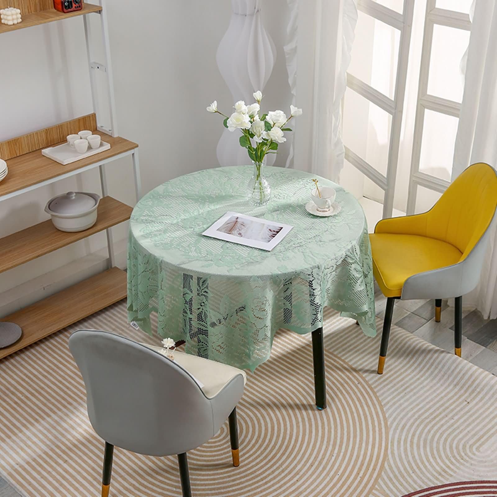 Nappe anti tache polyester facile à laver pour protéger la table de repas