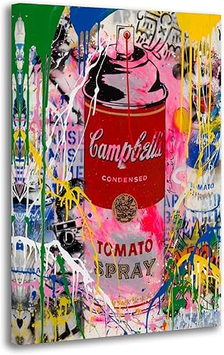 Campbell's Chunky Soups Banksy Graffiti - Póster de arte de pared y arte de pared, póster moderno para decoración de dormitorio familiar, 08 x 12