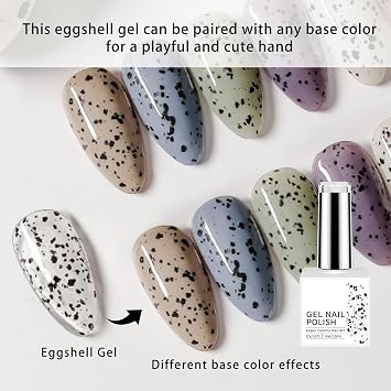 Black Glitter Gel Polish, 1Pc Eggshell Glitter Gel Nail Polish Soak Off Nail Polish Art Gel Kit Home DIY Nail Salon