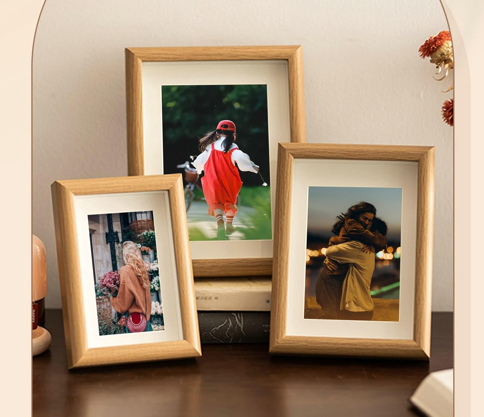 Photo Frame Engagement, Bilderrahmen Holz Rechteckig für Tischplatte Oder Wandmontage aus MDF 25x30cm