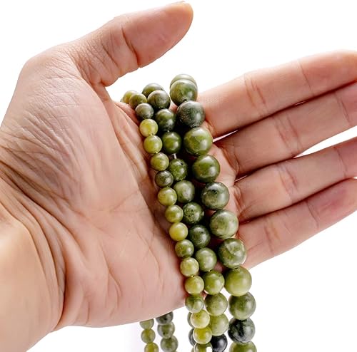 Miniatura 4 de Taiwán Jade Verde Piedra Natural Redondo Suelto Semi Piedras Preciosas Perlas para Fabricación de Joyas 8MM 44PCS